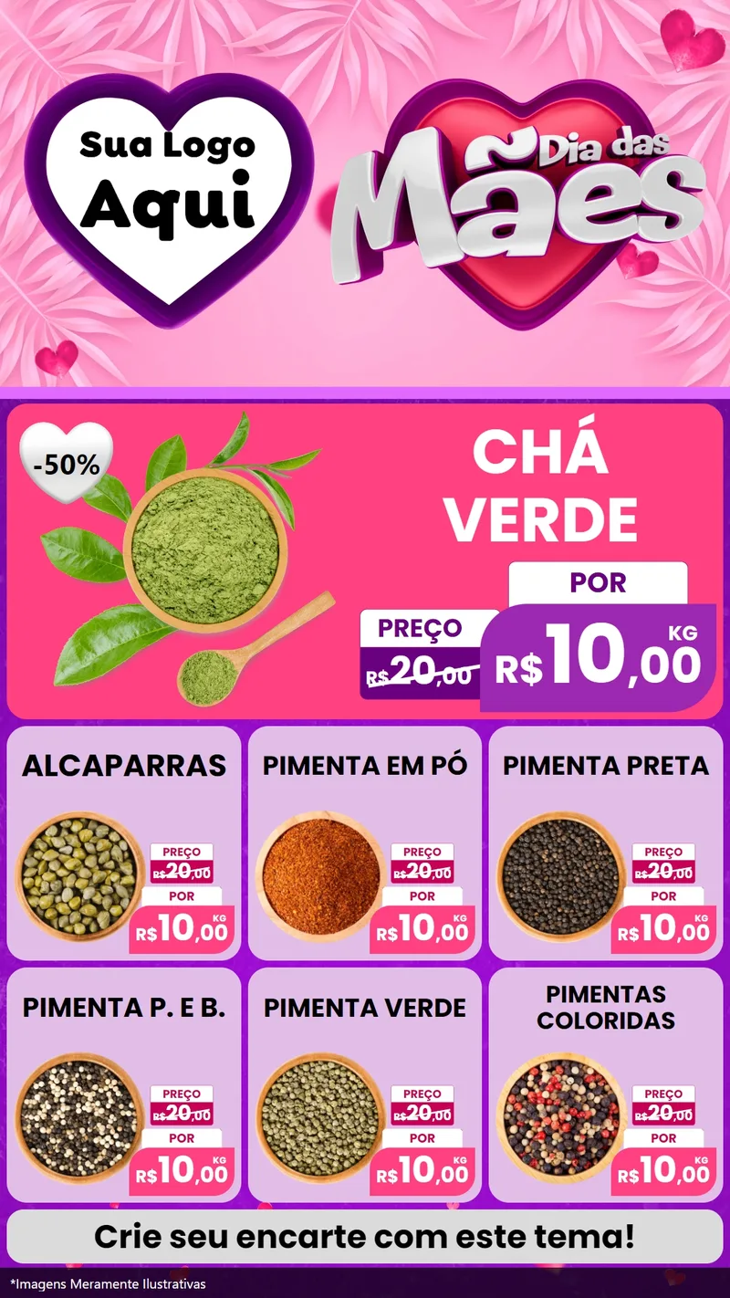 Modelo de Rede Social para Stories com o tema Dia das Mães para Produtos Naturais