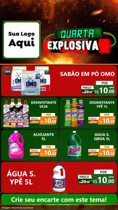 Modelo de TV para TV Vertical com o tema Quarta Explosiva para Produtos de Limpeza