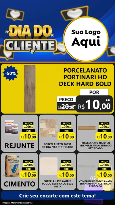 Modelo de Rede Social para Stories com o tema Dia Do Cliente para Pisos e revestimentos