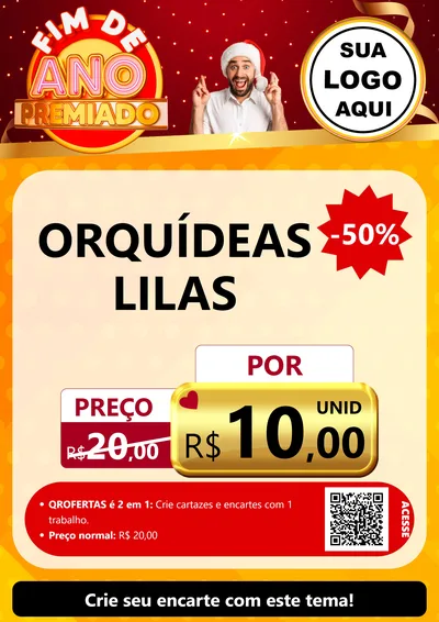 Modelo de Cartaz para Cartaz A4 Vertical com o tema Fim de Ano Premiado para Floricultura e jardim