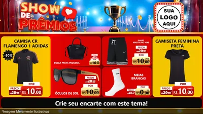 Modelo de TV para TV Horizontal com o tema Show de Prêmios para Roupas e acessórios