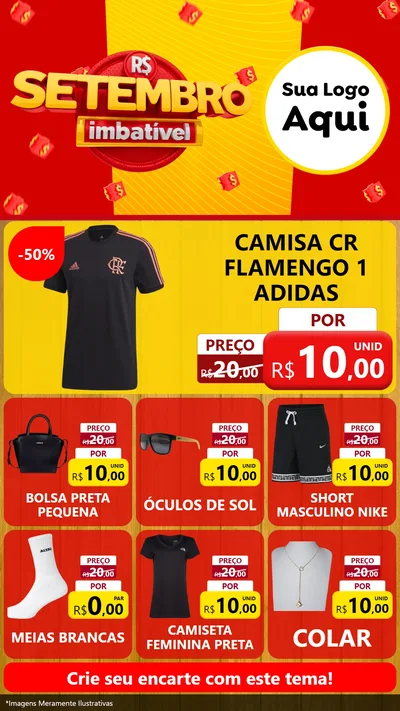 Modelo de Rede Social para Stories com o tema Setembro Imbatível para Roupas e acessórios