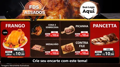 Modelo de TV para TV Horizontal com o tema Fim de Semana dos Assados para Assados