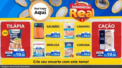 Modelo de TV para TV Horizontal com o tema Sabadão do Real para Peixaria