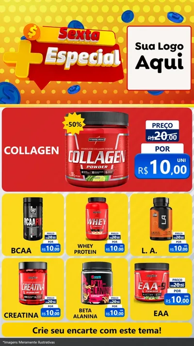 Modelo de Rede Social para Stories com o tema Sexta Mais Especial para Suplementos alimentares