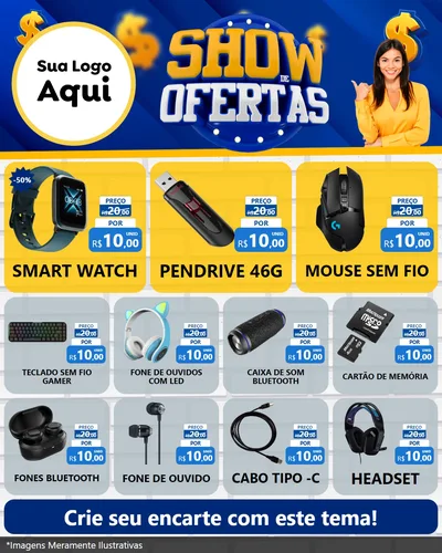 Modelo de Rede Social para Feed Instagram com o tema Show de Ofertas para Informática
