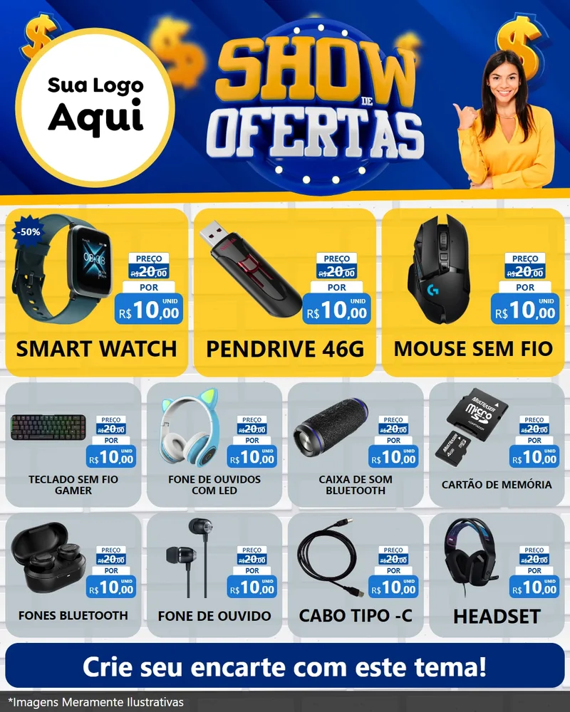Modelo de Rede Social para Feed Instagram com o tema Show de Ofertas para Informática