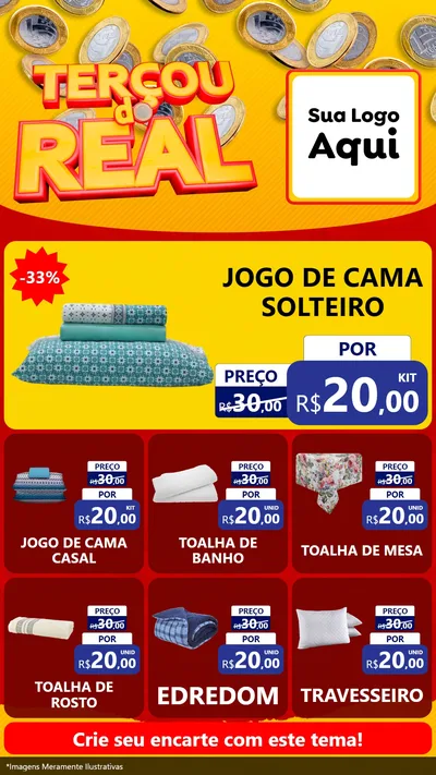 Modelo de Rede Social para Stories com o tema Terçou do Real para Cama, Mesa e Banho