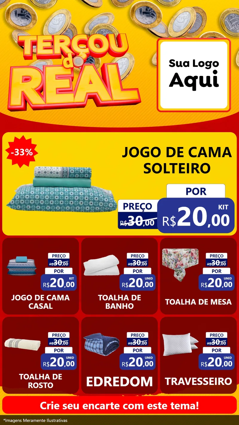 Modelo de Rede Social para Stories com o tema Terçou do Real para Cama, Mesa e Banho