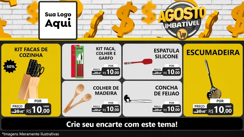 Modelo de TV para TV Horizontal com o tema Agosto imbatível para Utilidades Domésticas