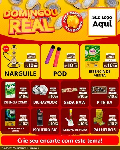 Modelo de Rede Social para Feed Instagram com o tema Domingou do Real para Tabacaria