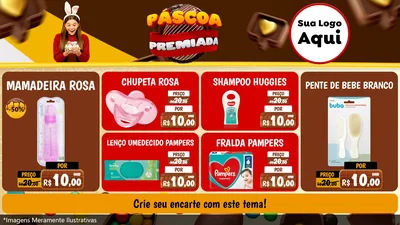 Modelo de TV para TV Horizontal com o tema Páscoa Premiada para Bebês