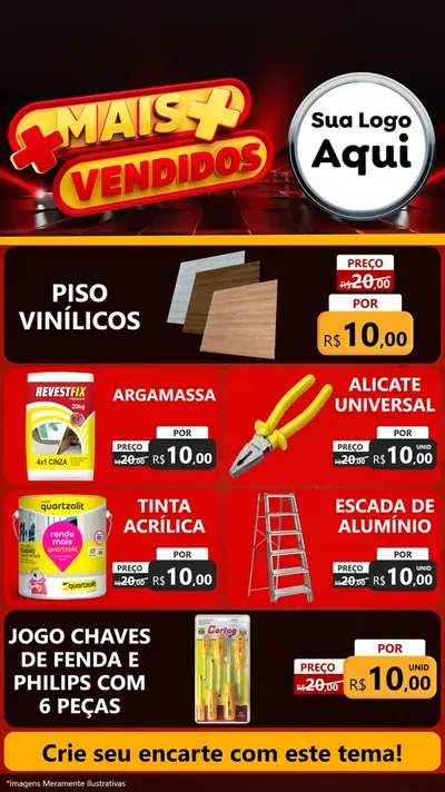 Modelo de TV para TV Vertical com o tema Mais Vendidos para Material para Construção