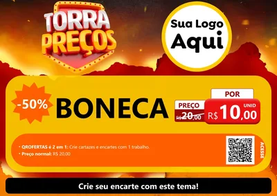 Modelo de Cartaz para Cartaz A4 Horizontal com o tema Torra Preços para Brinquedos