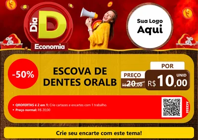 Modelo de Cartaz para Cartaz A4 Horizontal com o tema Dia D Economia para Higiene Pessoal