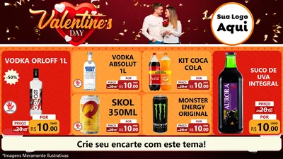 Modelo de TV para TV Horizontal com o tema Valentine's Day para Distribuidora de bebidas