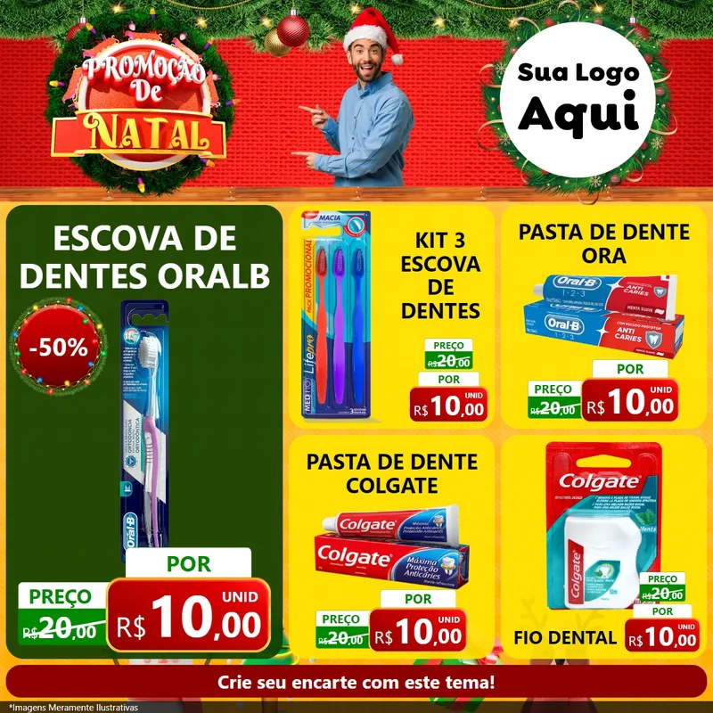 Modelo de Rede Social para Feed Facebook com o tema Promoção de Natal para Higiene Pessoal
