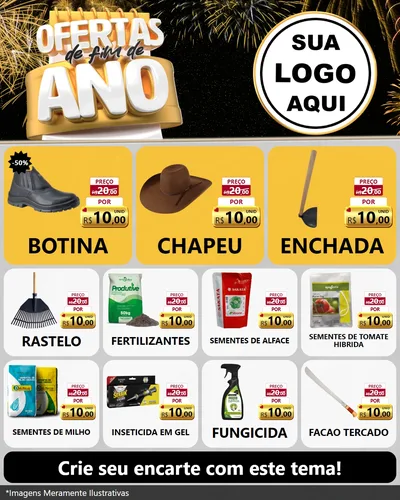 Modelo de Rede Social para Feed Instagram com o tema Ofertas de Fim de Ano para Agropecuária