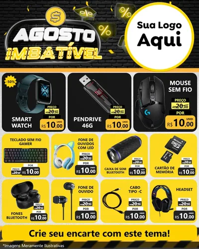 Modelo de Rede Social para Feed Instagram com o tema Agosto Imbatível para Informática