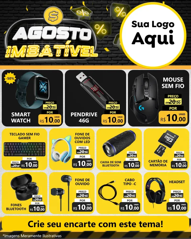 Modelo de Rede Social para Feed Instagram com o tema Agosto Imbatível para Informática