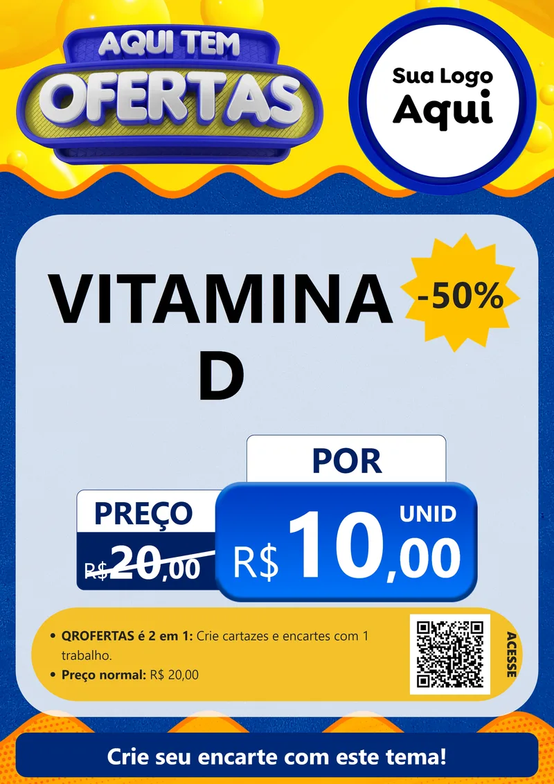 Modelo de Cartaz para Cartaz A4 Vertical com o tema Aqui Tem Ofertas para Farmácia