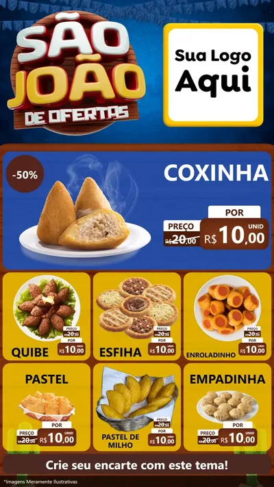Modelo de Rede Social para Stories com o tema São João Ofertas Imbatíveis! - Junina para Salgadaria