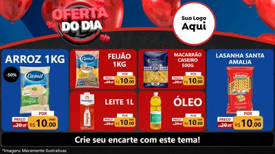 Modelo de TV para TV Horizontal com o tema Oferta do Dia para Supermercado