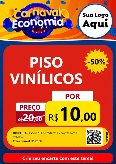 Modelo de Cartaz para Cartaz A4 Vertical com o tema Carnaval da Economia para Material para Construção