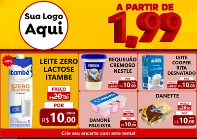 Modelo de Encarte para Encarte A4 Horizontal com o tema A Partir de Um e Noventa e Nove - 1,99 para Frios e Laticínios