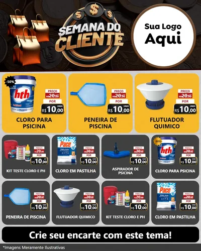 Modelo de Rede Social para Feed Instagram com o tema Semana do Cliente para Produtos para Piscina