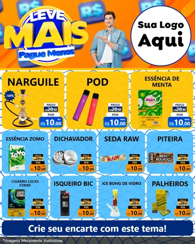 Modelo de Rede Social para Feed Instagram com o tema Leve Mais, Pague Menos para Tabacaria
