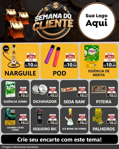 Modelo de Rede Social para Feed Instagram com o tema Semana do Cliente para Tabacaria