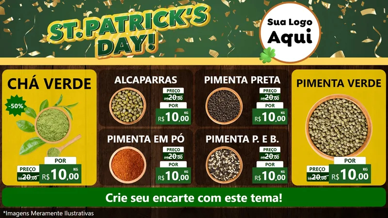 Modelo de TV para TV Horizontal com o tema St Patriks Day para Produtos Naturais