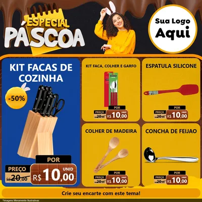 Modelo de Rede Social para Feed Facebook com o tema Especial Páscoa para Utilidades Domésticas