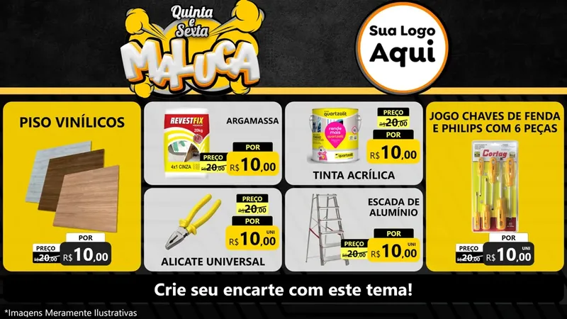 Modelo de TV para TV Horizontal com o tema Quinta e Sexta Maluca para Material para Construção