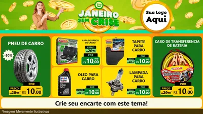 Modelo de TV para TV Horizontal com o tema Janeiro Sem Crise para Auto peças