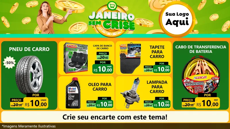 Modelo de TV para TV Horizontal com o tema Janeiro Sem Crise para Auto peças