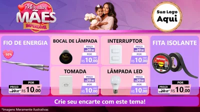 Modelo de TV para TV Horizontal com o tema Mês das Mães Imperdível para Materiais Elétricos
