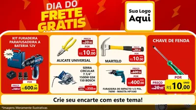 Modelo de TV para TV Horizontal com o tema Dia do Frete Grátis para Maquinas e Ferramentas