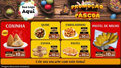Modelo de TV para TV Horizontal com o tema Promoção Páscoa para Salgadaria