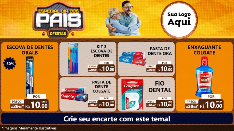 Modelo de TV para TV Horizontal com o tema Especial Dia dos Pais para Higiene Pessoal