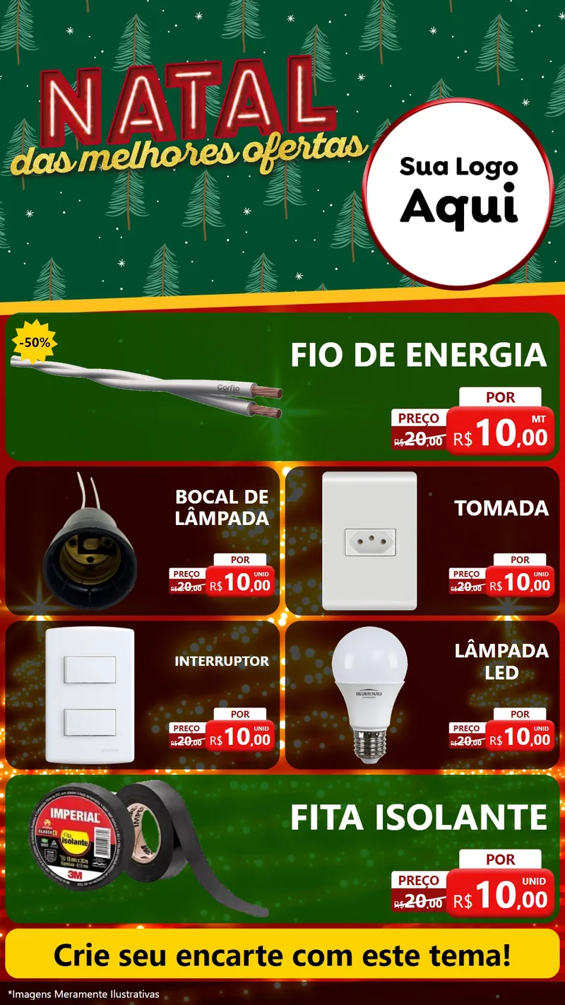 Modelo de TV para TV Vertical com o tema Natal das Melhores Ofertas para Materiais Elétricos