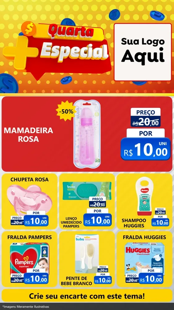 Modelo de Rede Social para Stories com o tema Quarta Mais Especial para Bebês