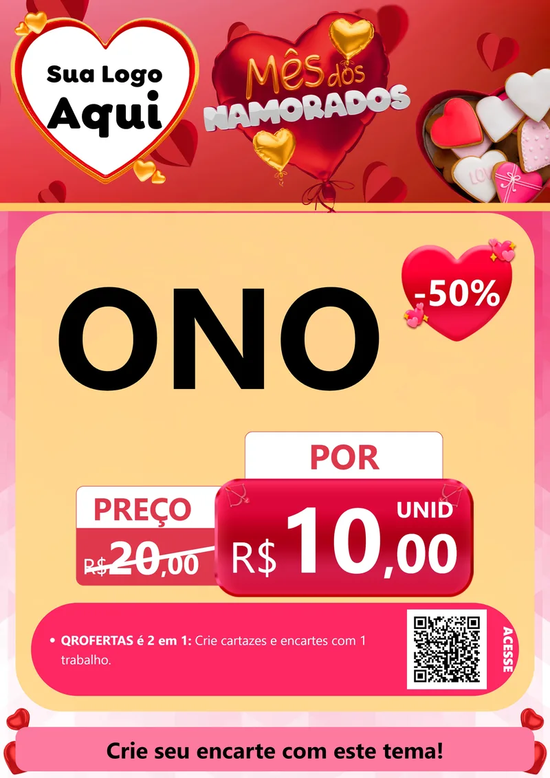Modelo de Cartaz para Cartaz A4 Vertical com o tema Mês dos Namorados para Óticas