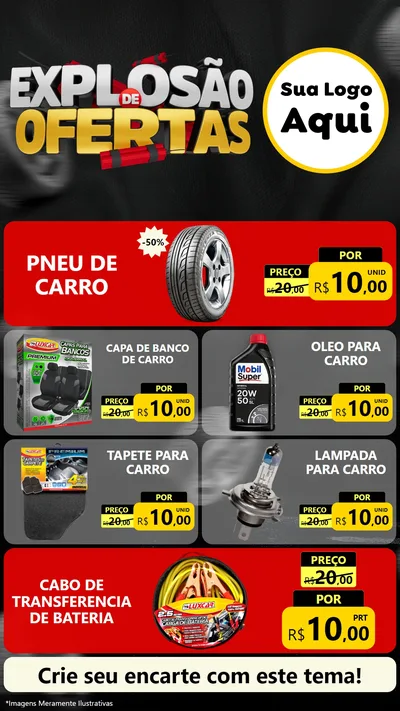 Modelo de TV para TV Vertical com o tema Explosão de Ofertas para Auto peças
