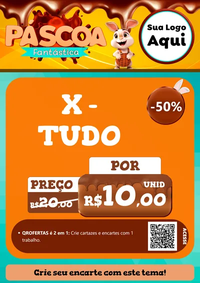 Modelo de Cartaz para Cartaz A4 Vertical com o tema Páscoa Fantástica para Hamburgueria