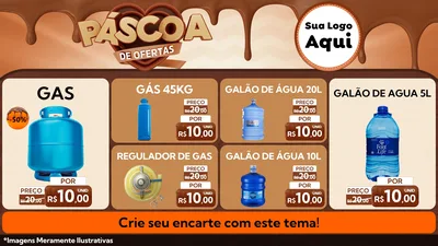 Modelo de TV para TV Horizontal com o tema Páscoa de Ofertas para Água e gás