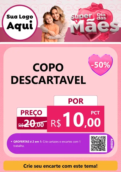 Modelo de Cartaz para Cartaz A4 Vertical com o tema Super Dia Das Mães para Embalagens