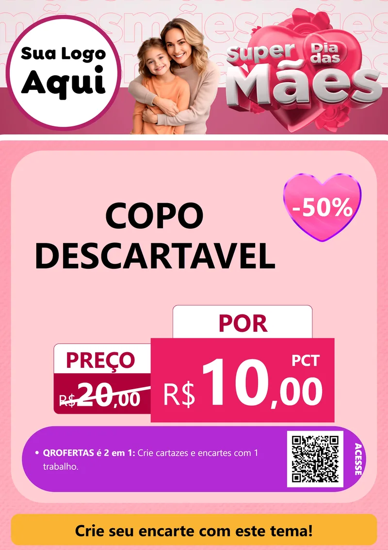 Modelo de Cartaz para Cartaz A4 Vertical com o tema Super Dia Das Mães para Embalagens