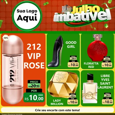 Modelo de Rede Social para Feed Facebook com o tema Julho Imbatível para Perfumes